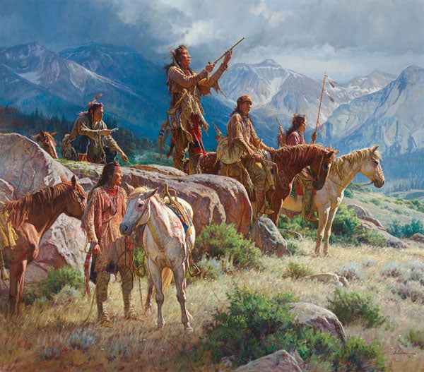 "Prayers of the Pipe Carrier" Martin Grelle - Giclee on canvas  33x 38 S/N 150