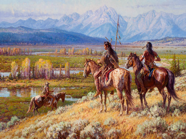 "Scouts on the Buffalo Fork" Martin Grelle - Giclee on canvas  24 x 32 S/N 150