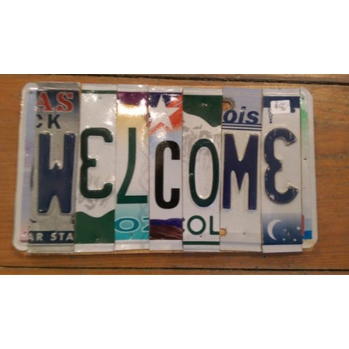 License Plate Wall Art - Welcome