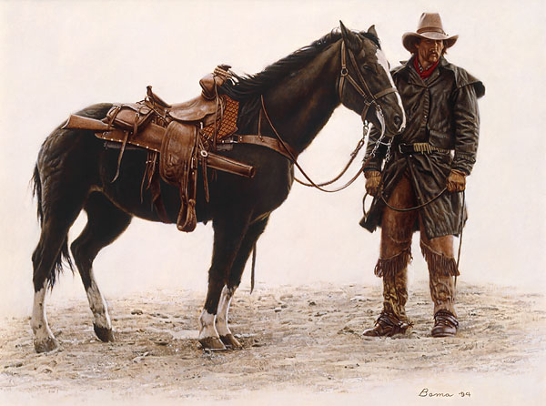 Heading for the High Ground by Western Artist James Bama