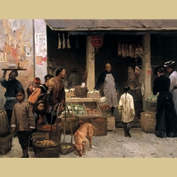 Chinatown Market, San Francisco, 1878 By Mian Situ