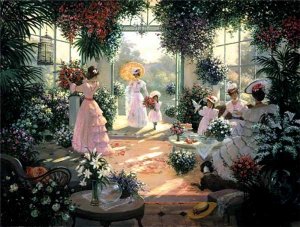 Tea in the Conservatory by Christa Kieffer