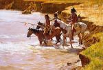 Crossing At The Ford by Howard Terpning