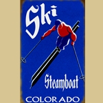 Royal Blue and Red Ski Sign