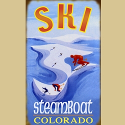 Icy Blue Skiing Sign