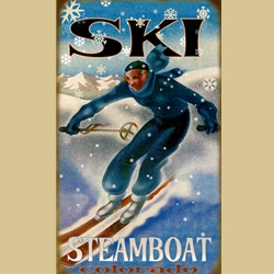 Snowflake Skier Sign