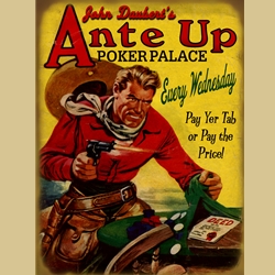 Pulp Western Gambling Sign
