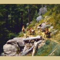 Trail in Bitterroots by Howard Terpning